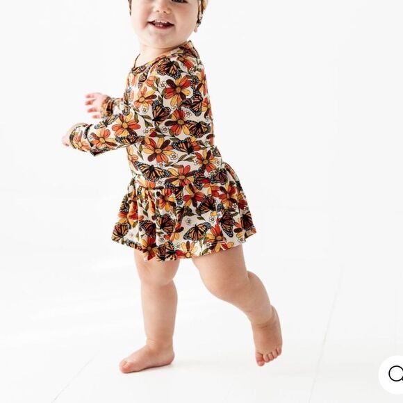 Little Bum Bums NATURAL BAMBOO Ruffle Dress Camo 18-24‎ Months NWT in packaging - Picture 3 of 5